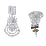 Silver-Toned Contemporary Drop Earrings