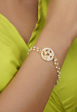 Classic Gold Tone Kundan Inspired Pearl Bracelet