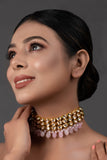 Pink Gold Tone Kundan Choker