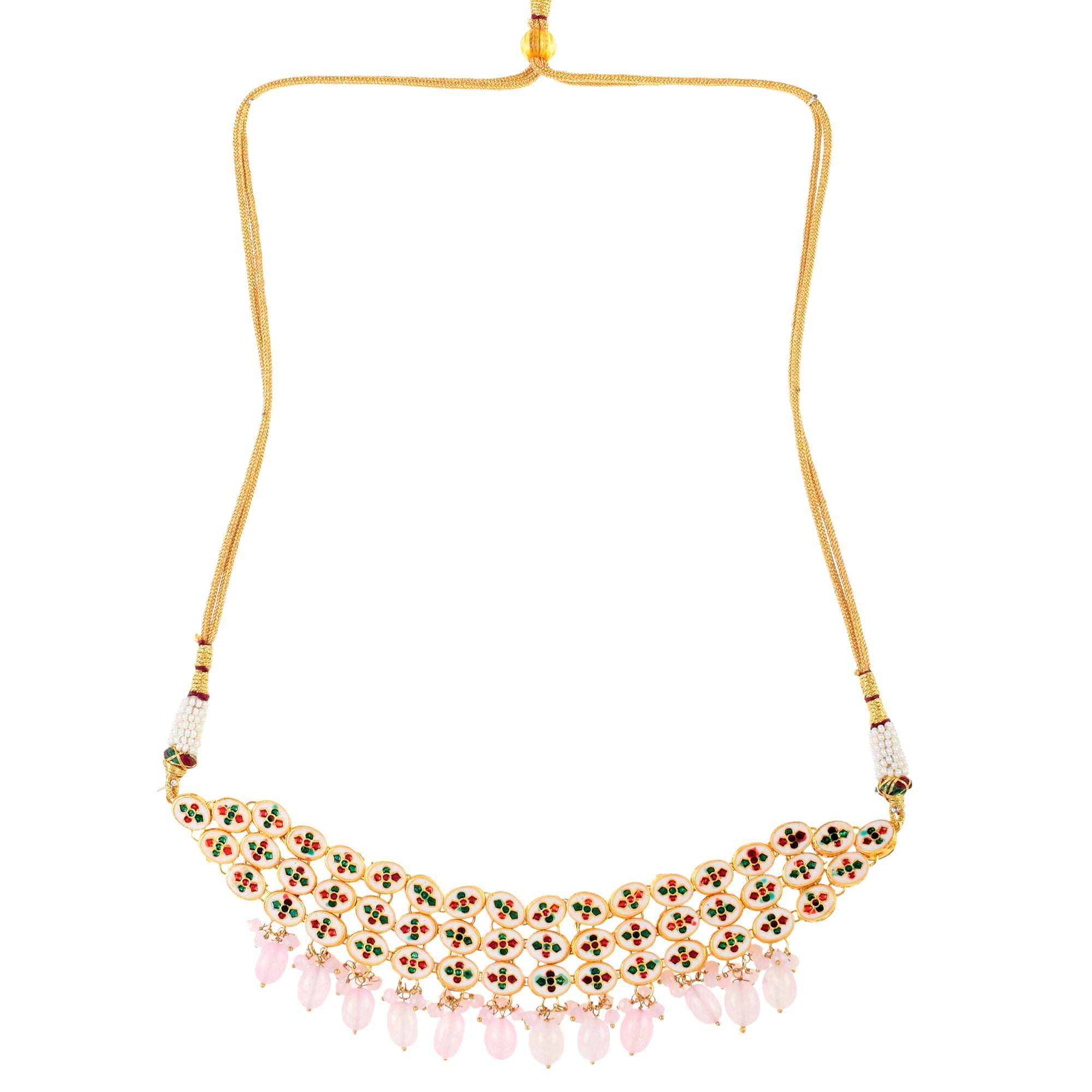 Pink Gold Tone Kundan Choker