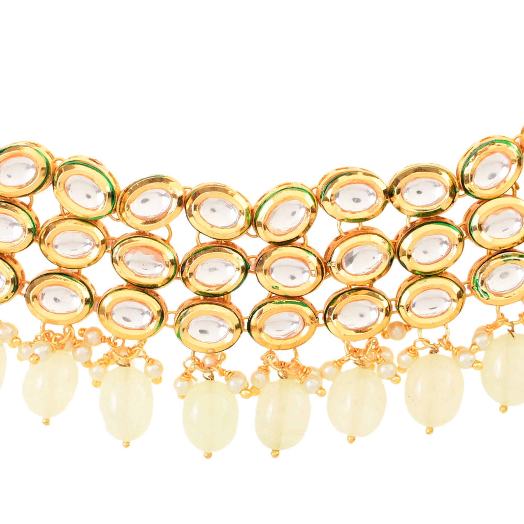 Ivory beaded Handcrafted Kundan Choker