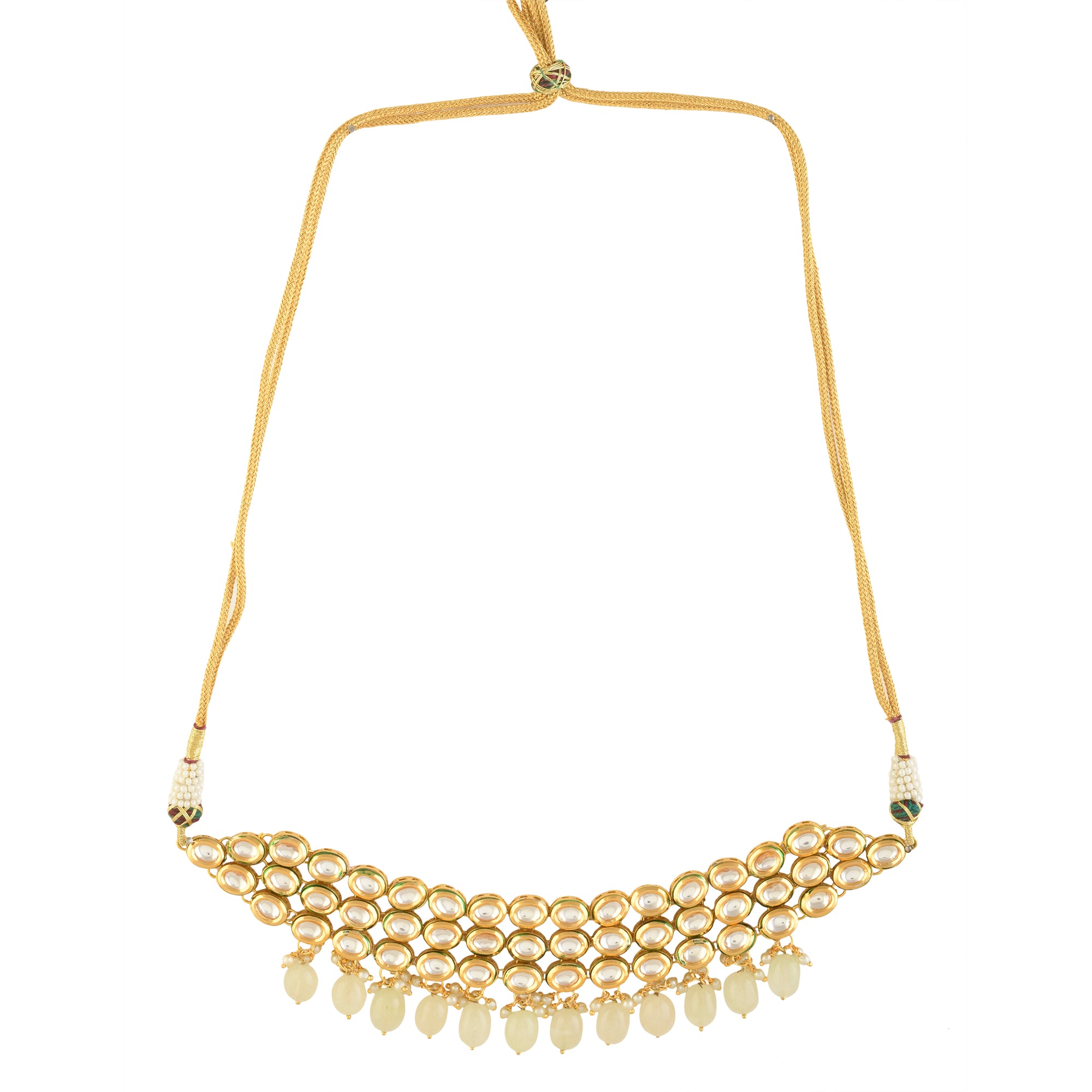 Ivory beaded Handcrafted Kundan Choker