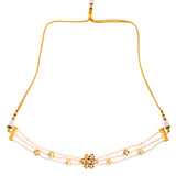 White Gold tone Kundan onyx Choker