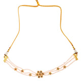 White Gold tone Kundan onyx Choker