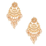 Gold toned Kundan chandbali with pearl