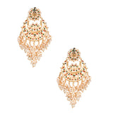 Gold toned Kundan chandbali with pearl