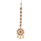 Gold Tone Kundan Maang Tikka with Pearls