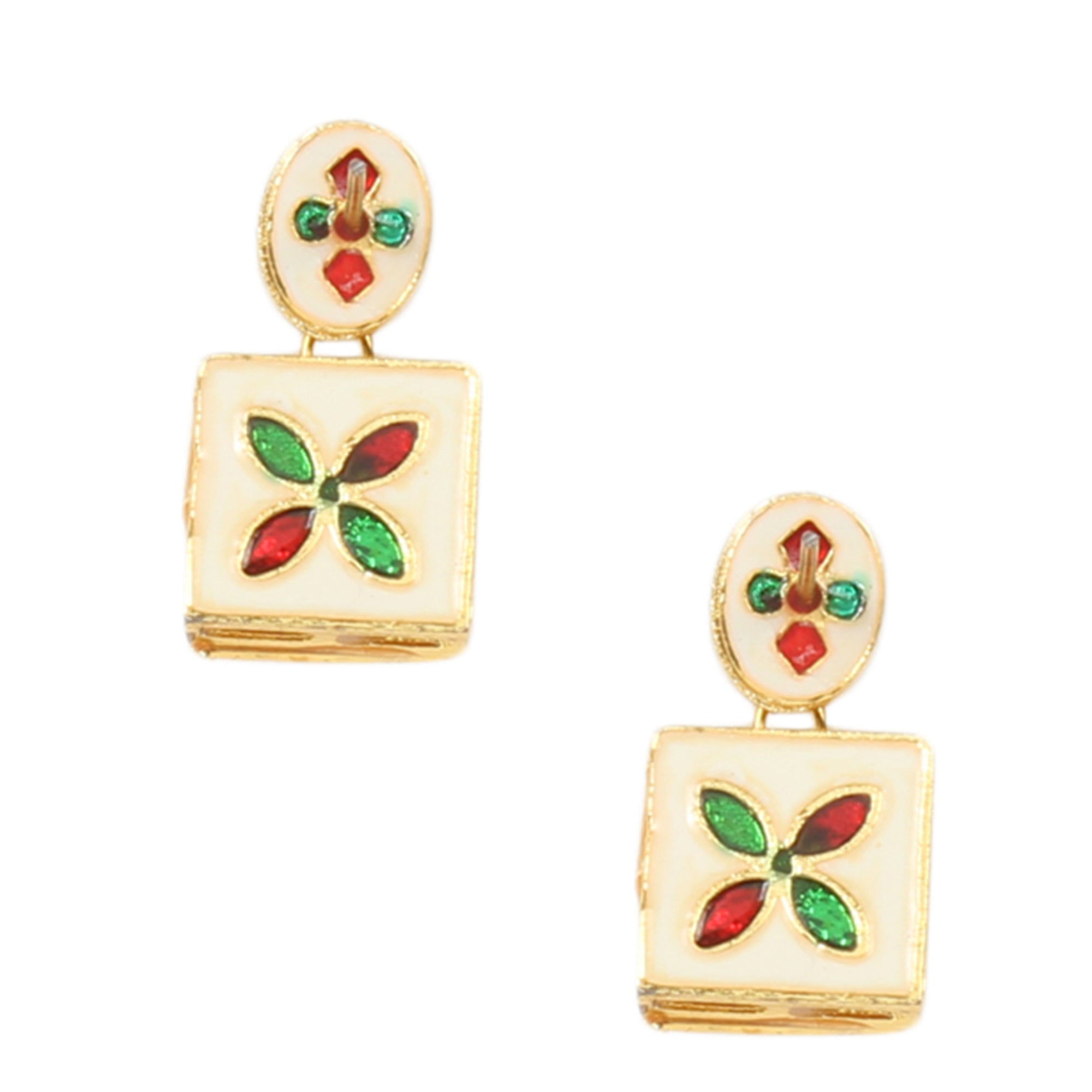 Gold Tone Kundan Earrings