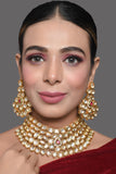 Elegant Kundan gold toned royal kundan necklace with earrings
