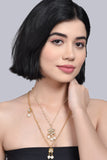 Multilayered Kundan embellished necklace