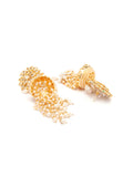 Kundan Floral Gold-Toned & White Classic Drop Earrings