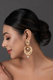 Pearl beaded Kundan Inspired drop earrings
