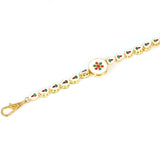 Gold toned kundan inspired bracelet with pearls