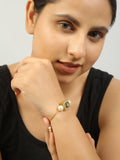 Handcrafted Kundan studded bracelet with pearls