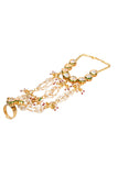 Gold Tone Kundan Haathphool with Pearls