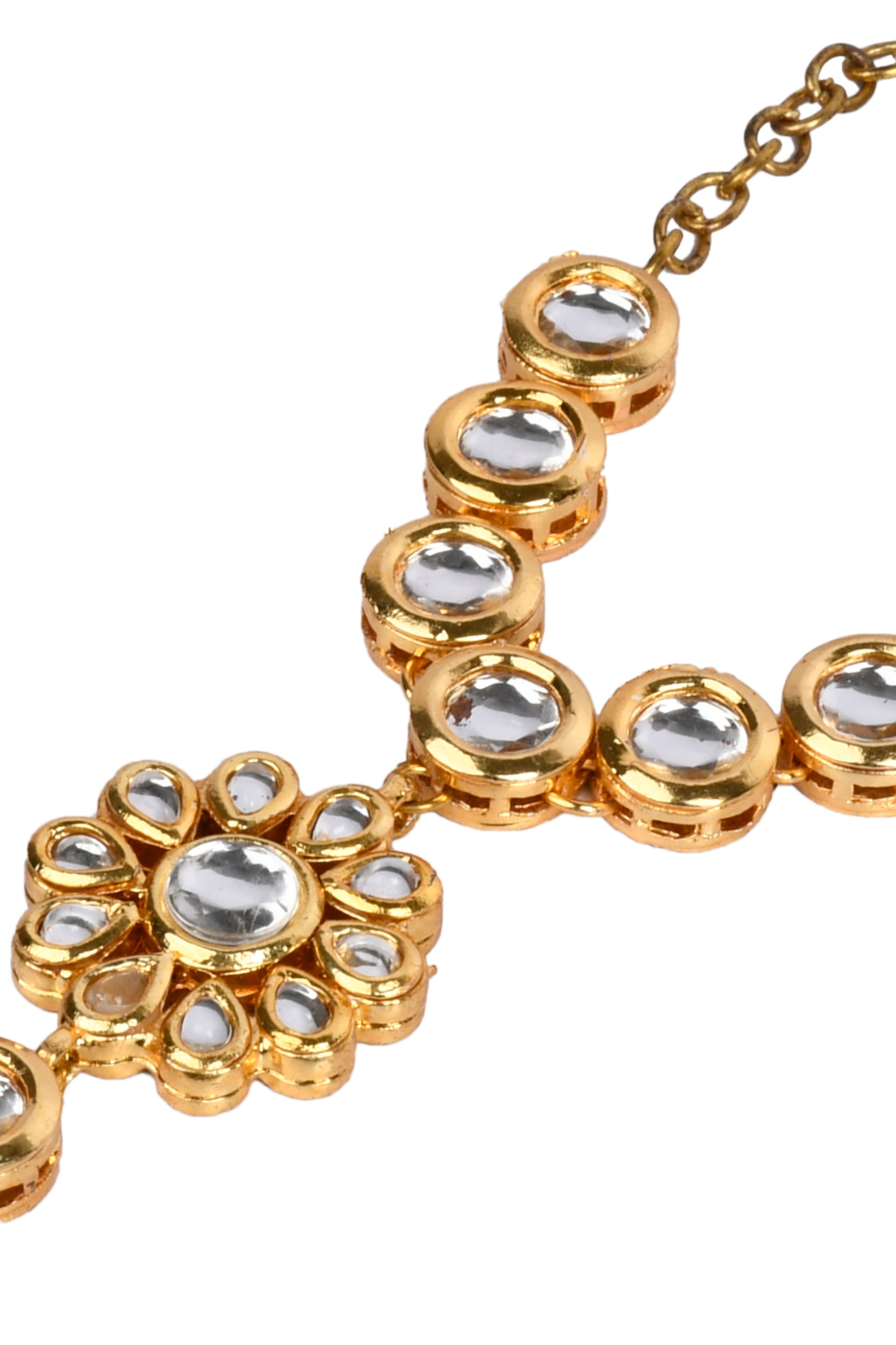 Handcrafted Floral Kundan Hathphool