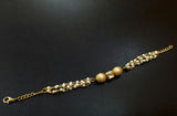 Classic Gold Tone Kundan Inspired  Pearl Bracelet
