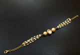 Classic Gold Tone Kundan Inspired  Pearl Bracelet