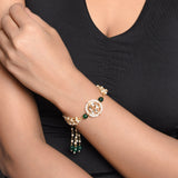 Kundan floral Gold Tone bracelet