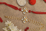 Handmade Kundan rakhi & Lumba set- Set of 2