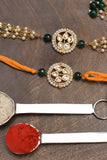 Handmade Kundan rakhi & Lumba set- Set of 2