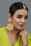 Kundan inspired Chandbali & Maang Tikka set