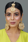 Kundan inspired Chandbali & Maang Tikka set