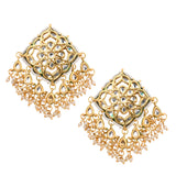 Gold tone Kundan inspired Maang Tikka with earrings
