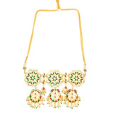 Kundan inspired pearl necklace with earrings