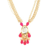 Ruby beaded Kundan necklace with earrings