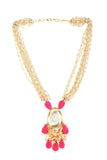 Ruby beaded Kundan necklace with earrings