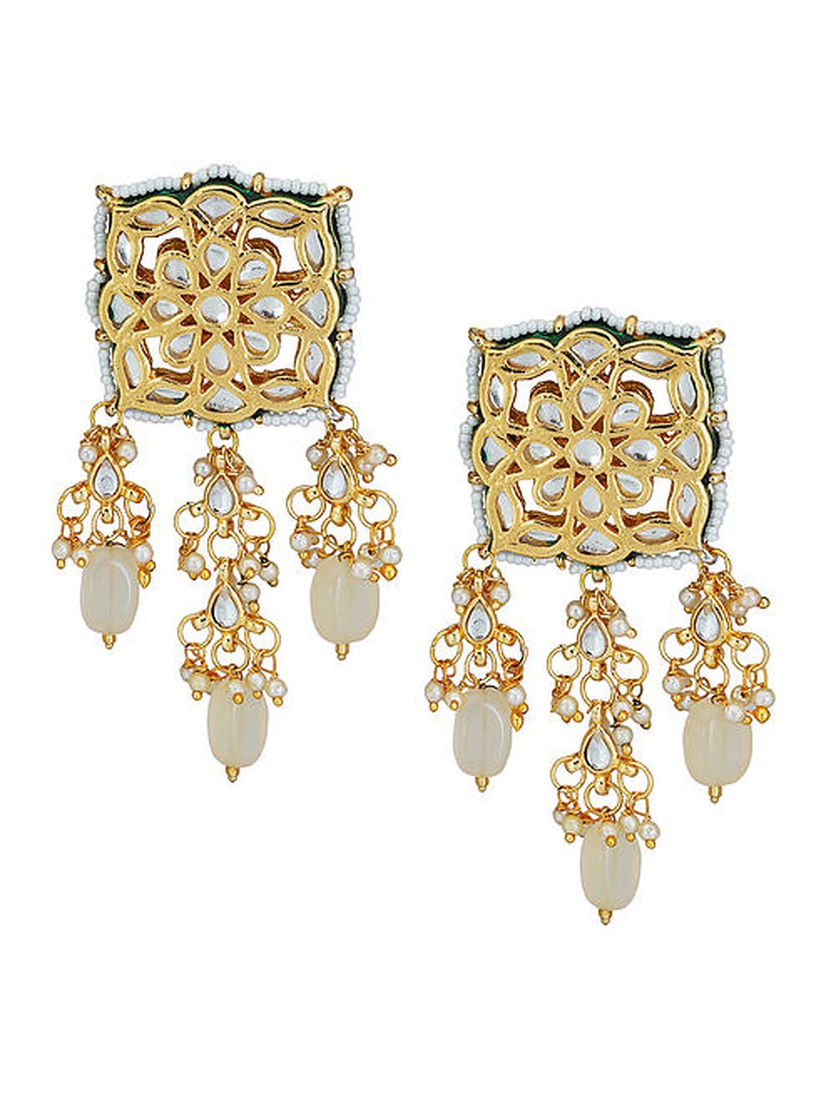 Cream Gold Tone Kundan Choker set