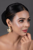 Pearl beaded Handcrafted Kundan earrings