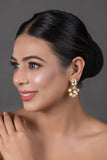 Pearl beaded Handcrafted Kundan earrings