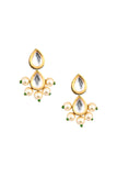 Pearl beaded Handcrafted Kundan earrings