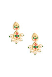 Pearl beaded Handcrafted Kundan earrings