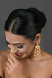 Kundan drop tassled earrings