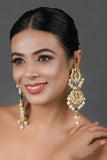 Pearl beaded Handcrafted Kundan earrings