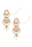 Pearl beaded Handcrafted Kundan earrings