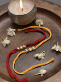 Kundan Gold Tone  Rakhi - Set of 2