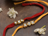 Kundan Gold Tone  Rakhi - Set of 2