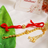 Handcrafted Kundan rakhi & Lumba set- Set of 2