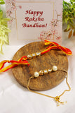 Set of 2 - Gold-Toned Kundan Embellished rakhi & lumba set