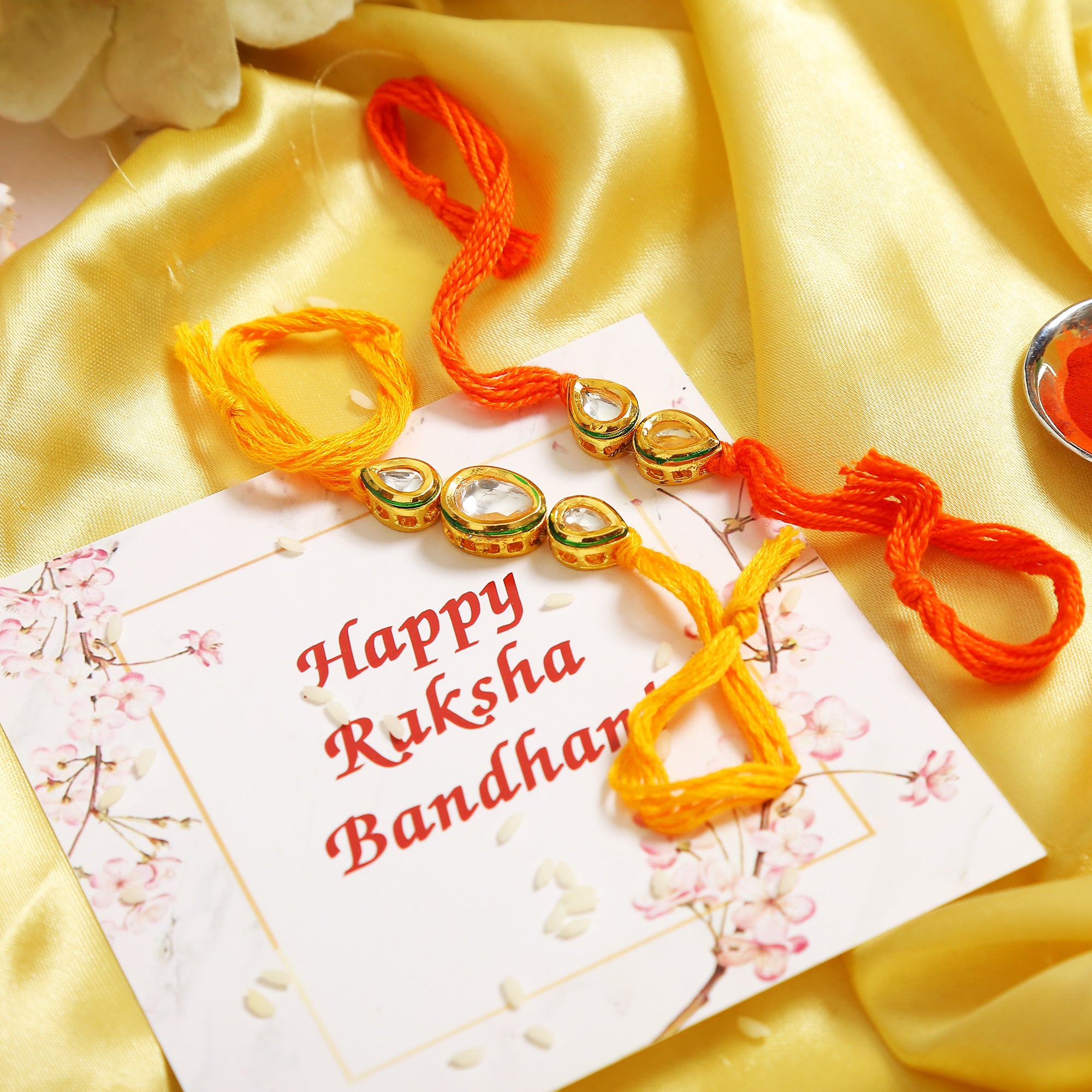 Kundan Handmade Rakhi- Set of 2