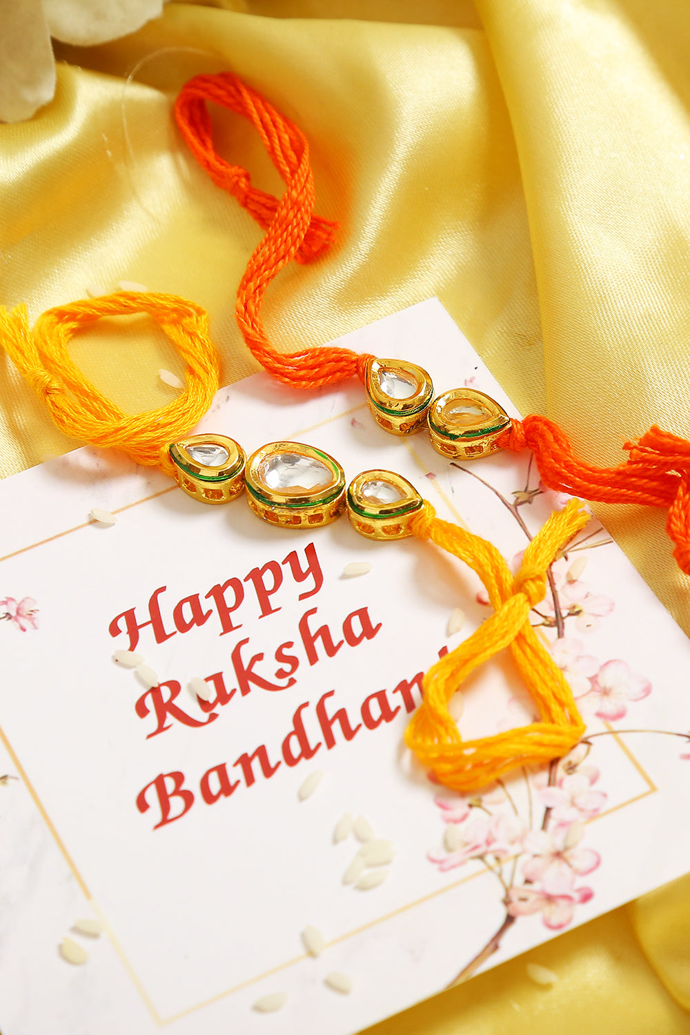 Kundan Handmade Rakhi- Set of 2