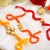 Kundan Handmade Rakhi- Set of 3