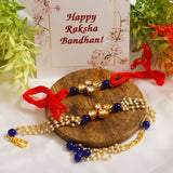 Handmade Kundan rakhi & Lumba set- Set of 2