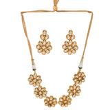 Handcafted Floral Kundan necklace with earrings