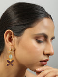 Semiprecious Rose quartz, Aqua Chalcedony & Amethyst Earrings