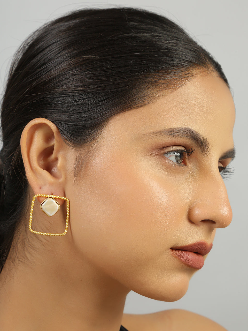 Gold Plated Contemporary  Baroque Earrings